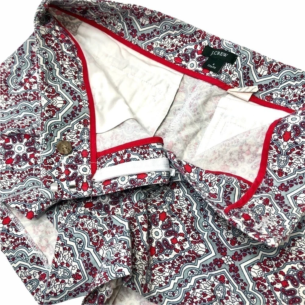 J. Crew City Fit cotton shorts paisley mandala 6